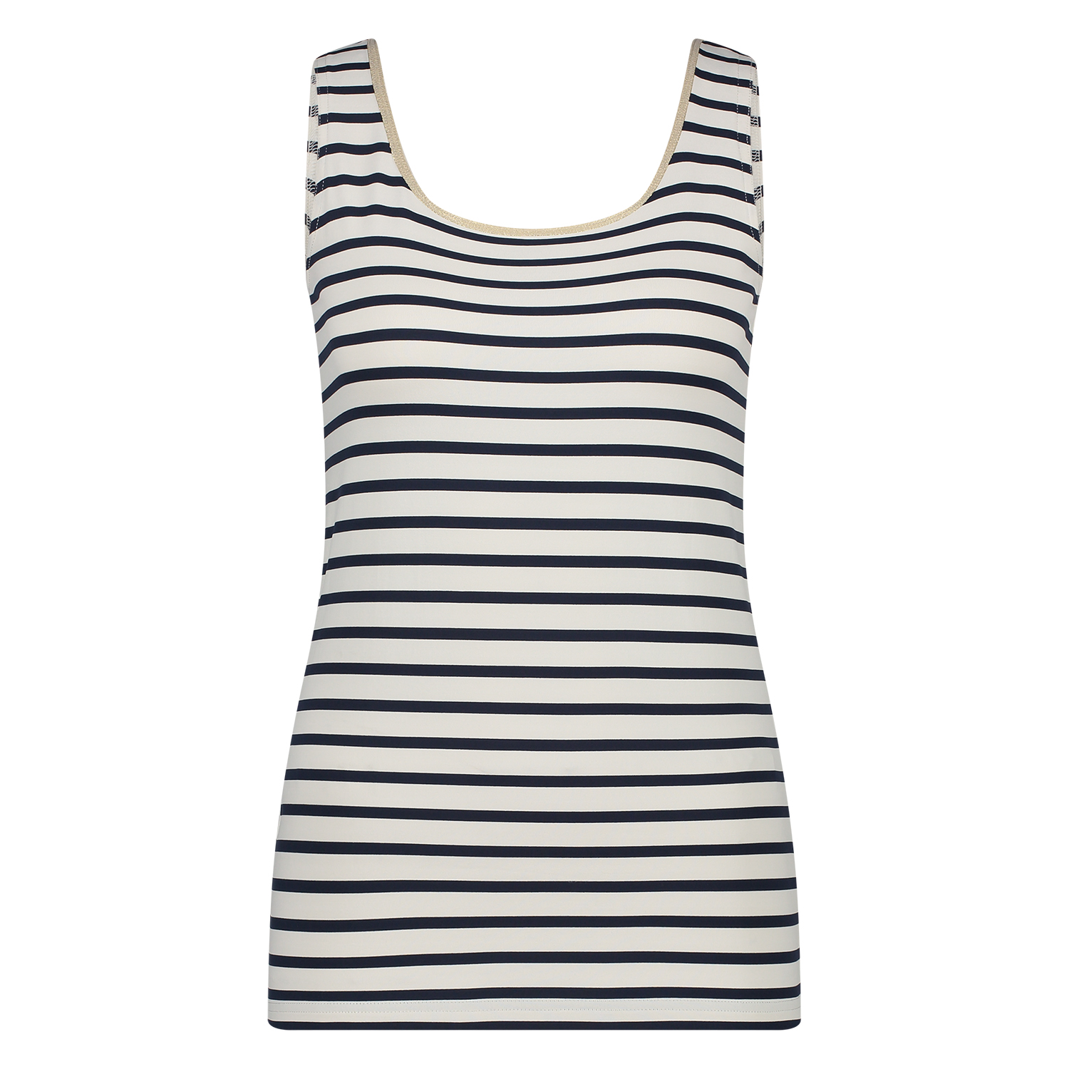 Juba_singlet stripes_offwhite_navy_front